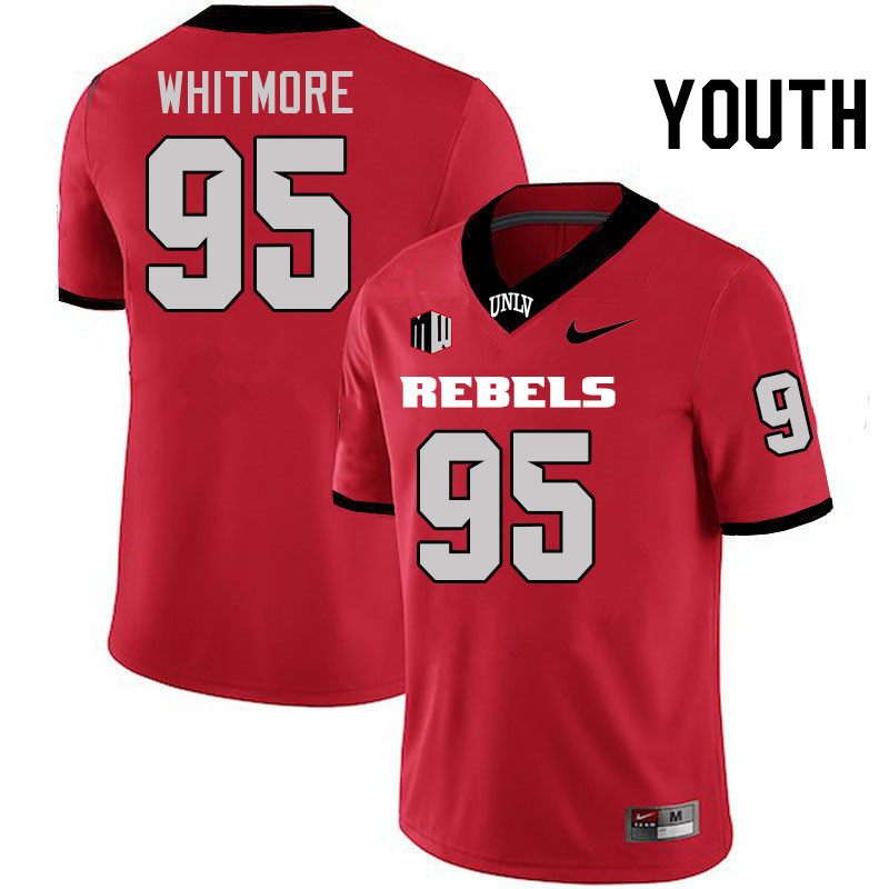 Youth #95 Alexander Whitmore UNLV Rebels College Football Jerseys Stitched-Scarlet